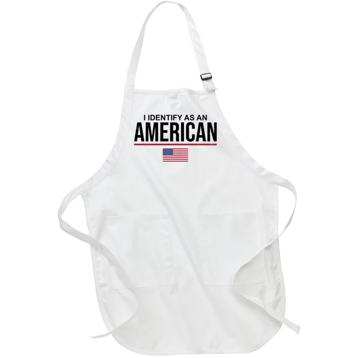 I Identify As An American USA Flag Full-Length Apron With Pocket