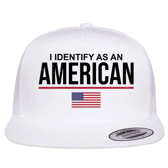 I Identify As An American USA Flag Flat Bill Trucker Hat