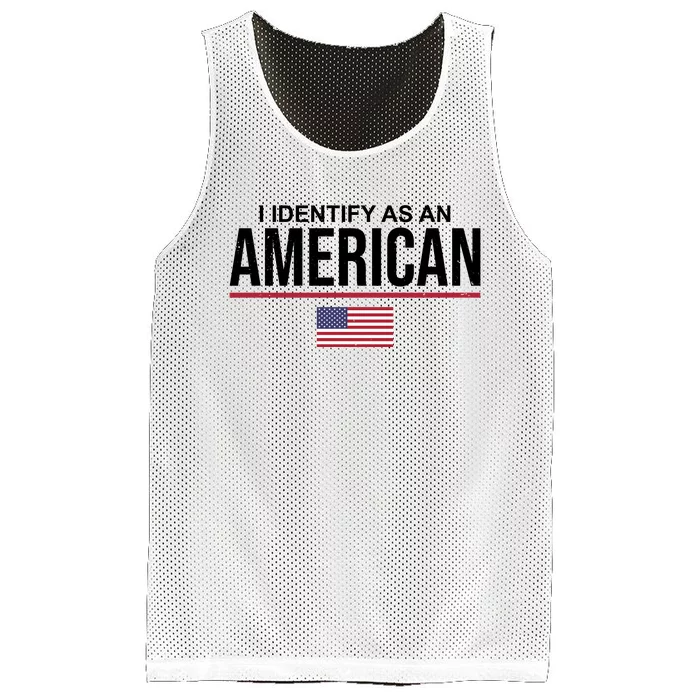 I Identify As An American USA Flag Mesh Reversible Basketball Jersey Tank