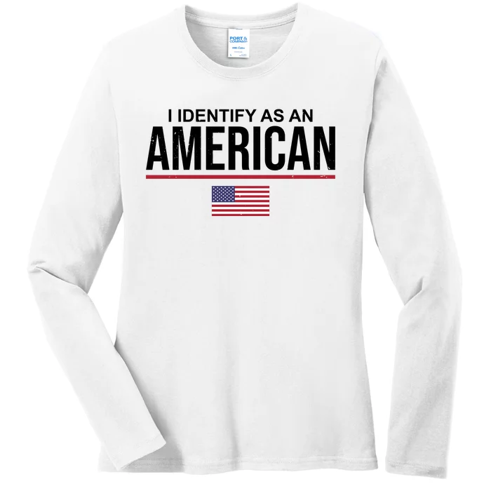 I Identify As An American USA Flag Ladies Long Sleeve Shirt