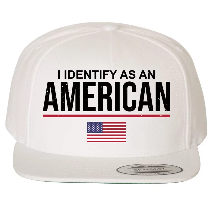 I Identify As An American USA Flag Wool Snapback Cap