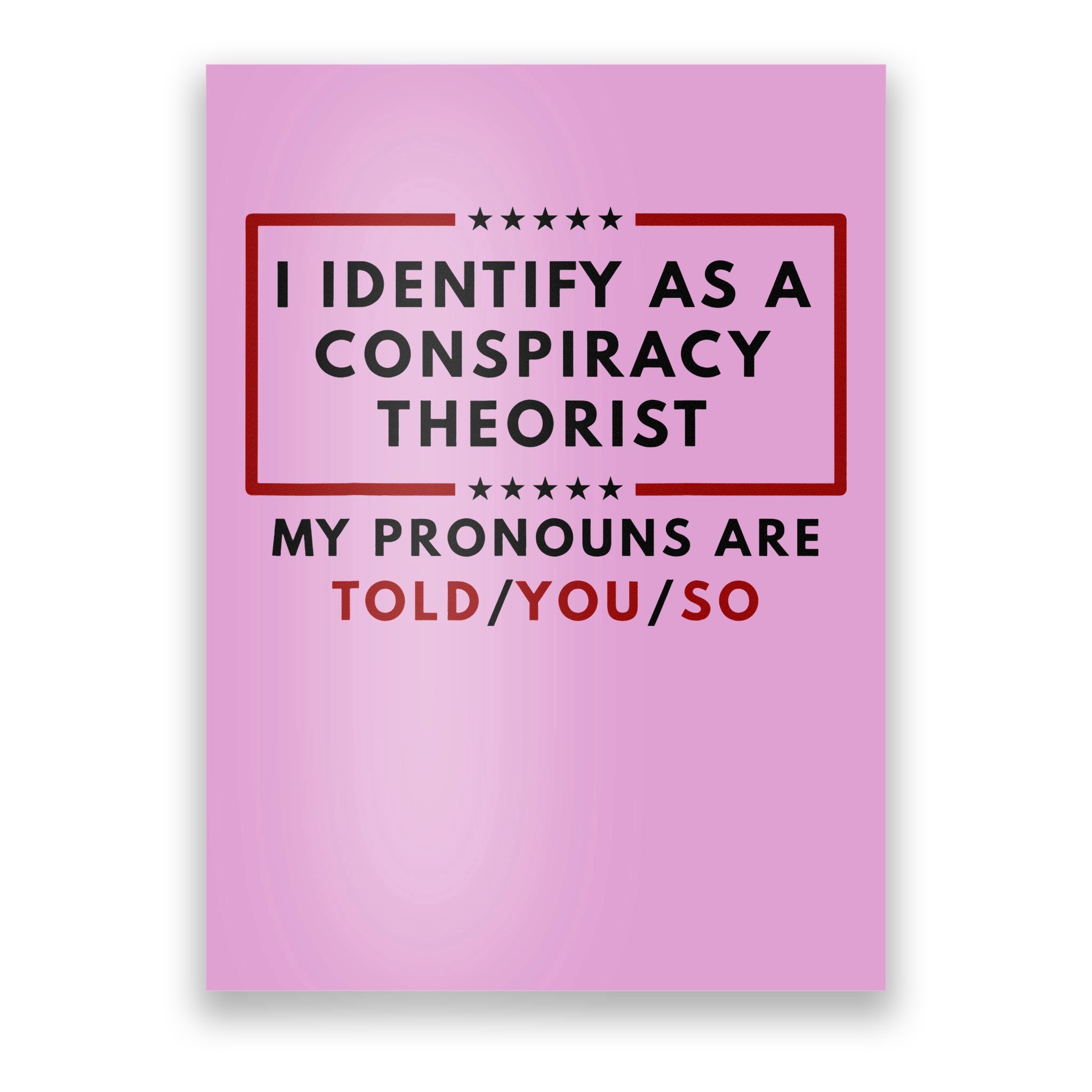 I Identify As A Conspiracy Theorist My Pronouns Are Told Poster ...