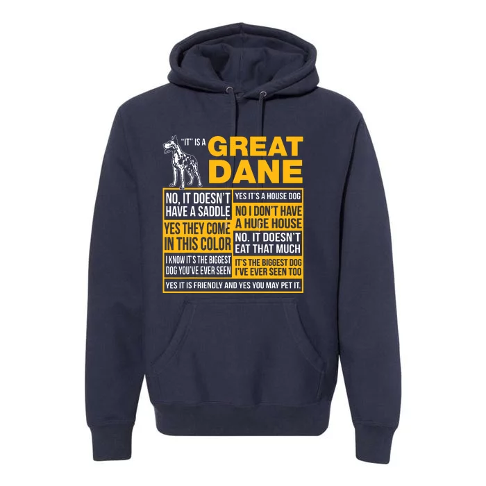 It Is A Great Dane Funny Gift Dog Lover Premium Hoodie