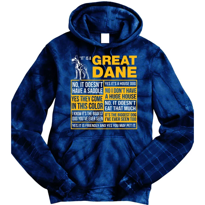 It Is A Great Dane Funny Gift Dog Lover Tie Dye Hoodie