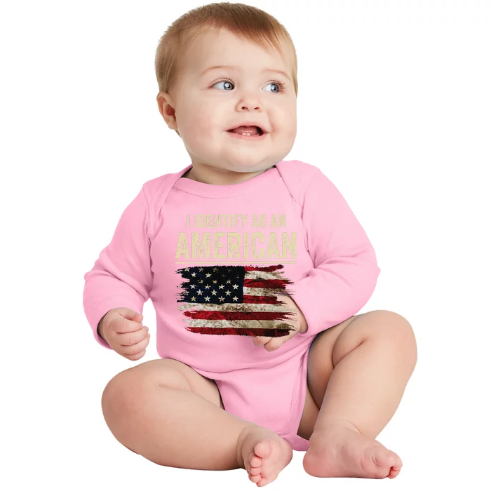 I Identify As An American Flag Baby Long Sleeve Bodysuit