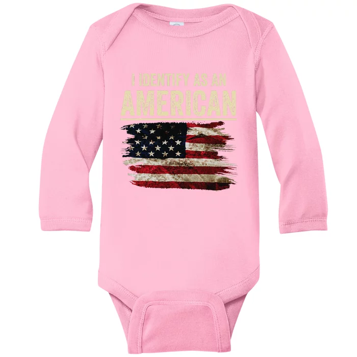 I Identify As An American Flag Baby Long Sleeve Bodysuit