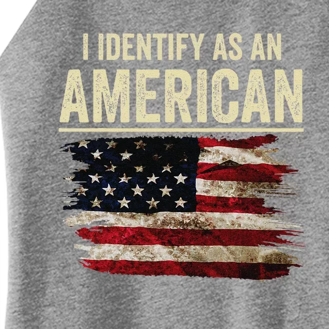 I Identify As An American Flag Women’s Perfect Tri Rocker Tank