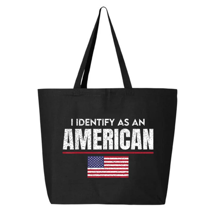 I Identify As An American No Identity Politics Usa Flag 25L Jumbo Tote