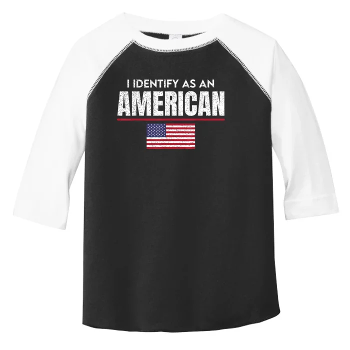 I Identify As An American No Identity Politics Usa Flag Toddler Fine Jersey T-Shirt