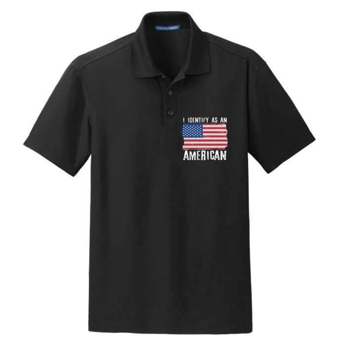 I Identify As An American Proud US American Dry Zone Grid Performance Polo