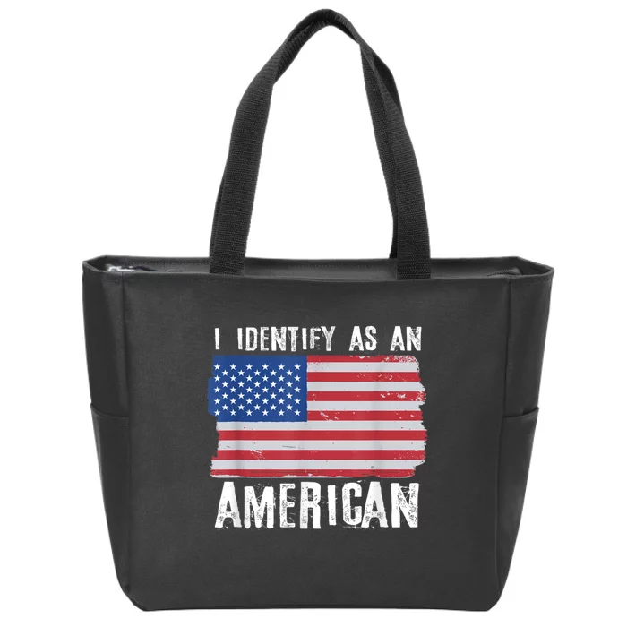 I Identify As An American Proud Us American Zip Tote Bag