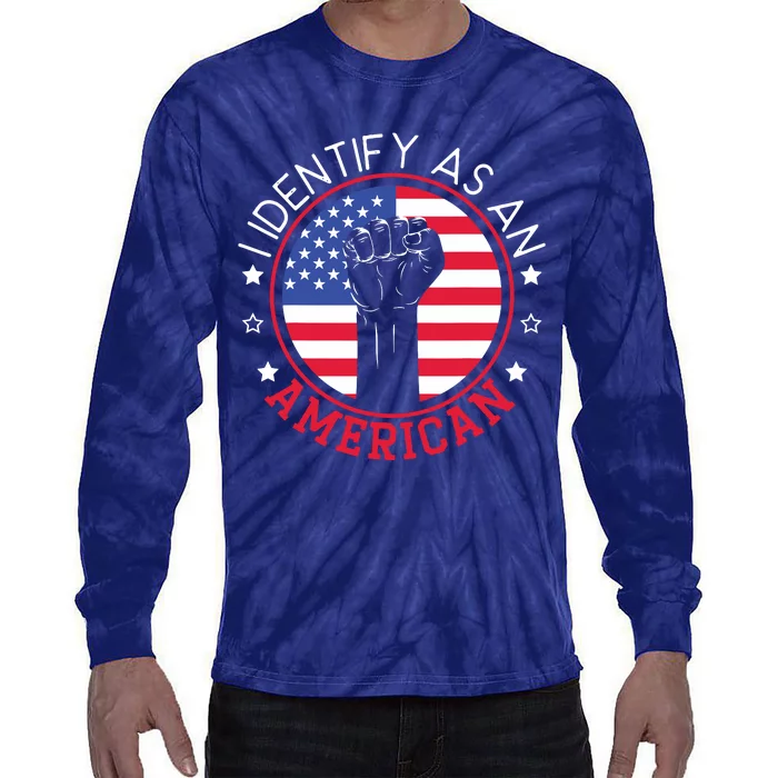 I Identify As An American USA Constitution Day Tie-Dye Long Sleeve Shirt