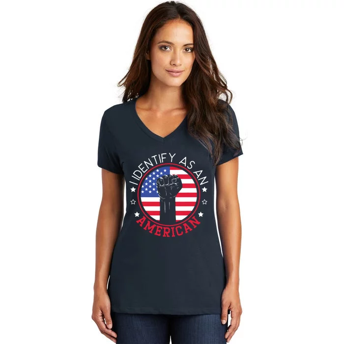 I Identify As An American USA Constitution Day Women's V-Neck T-Shirt