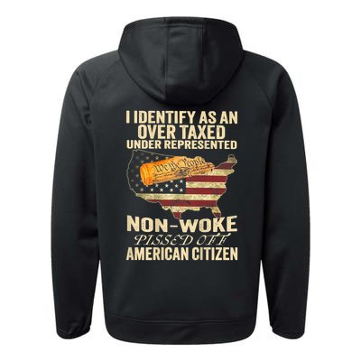 I Identify As An Over Taxed Under (On Back) Performance Fleece Hoodie