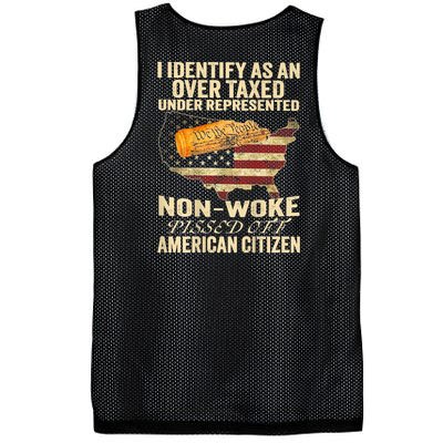 I Identify As An Over Taxed Under (On Back) Mesh Reversible Basketball Jersey Tank