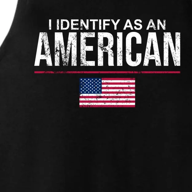 I Identify As An American USA FLAG Ladies Tri-Blend Wicking Tank