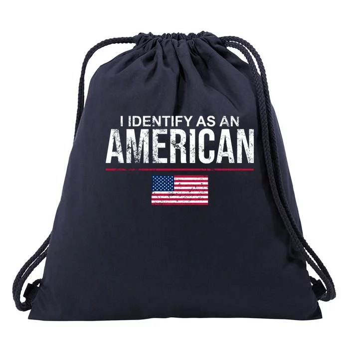 I Identify As An American USA FLAG Drawstring Bag