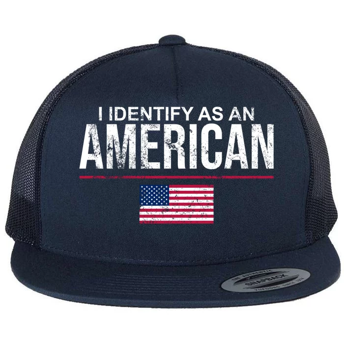 I Identify As An American USA FLAG Flat Bill Trucker Hat