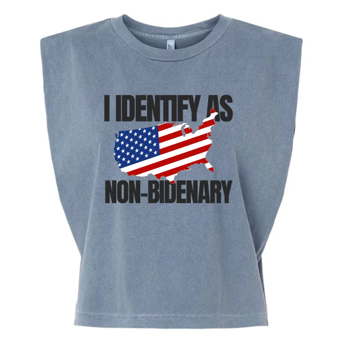 I Identify As Non Bidenary Garment-Dyed Women's Muscle Tee