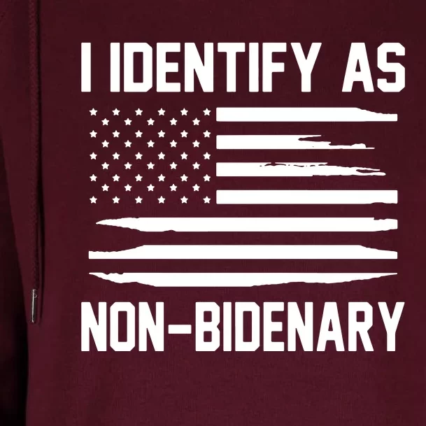 I Identify As Non Bidenary Womens Funnel Neck Pullover Hood