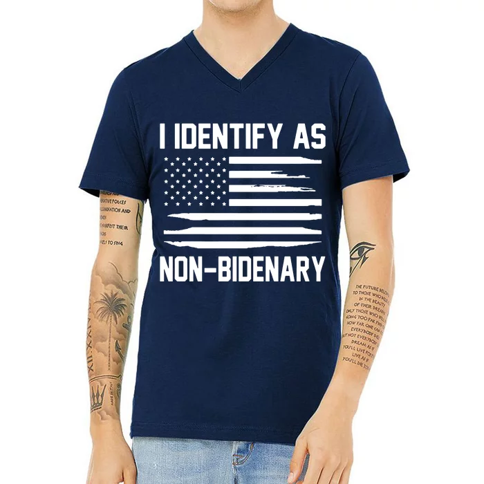 I Identify As Non Bidenary V-Neck T-Shirt