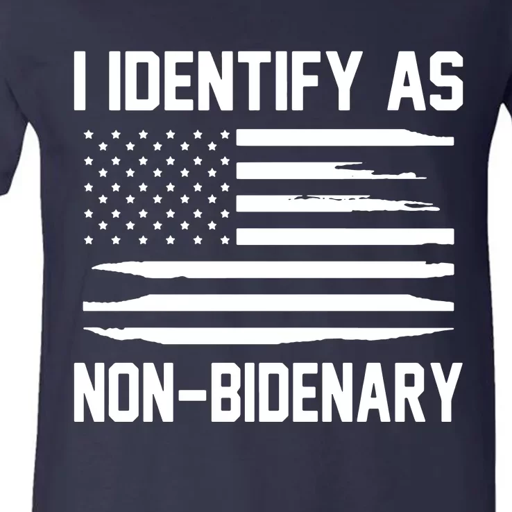 I Identify As Non Bidenary V-Neck T-Shirt