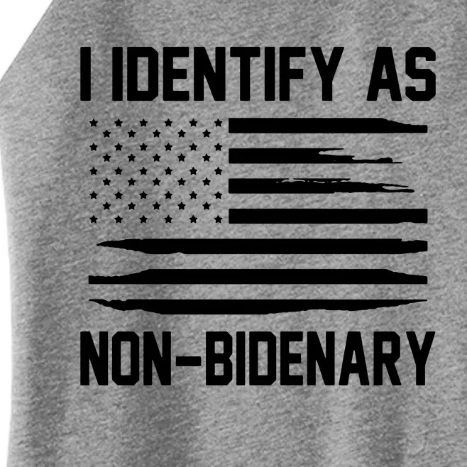 I Identify As Non Bidenary Women’s Perfect Tri Rocker Tank