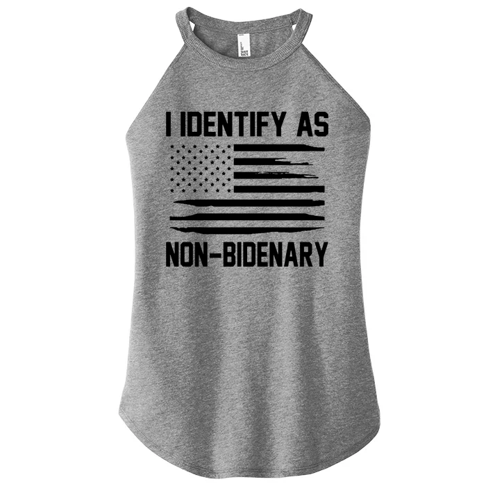 I Identify As Non Bidenary Women’s Perfect Tri Rocker Tank