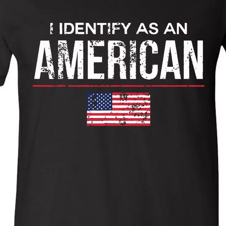 I Identify As An American No Identity Politics Usa V-Neck T-Shirt