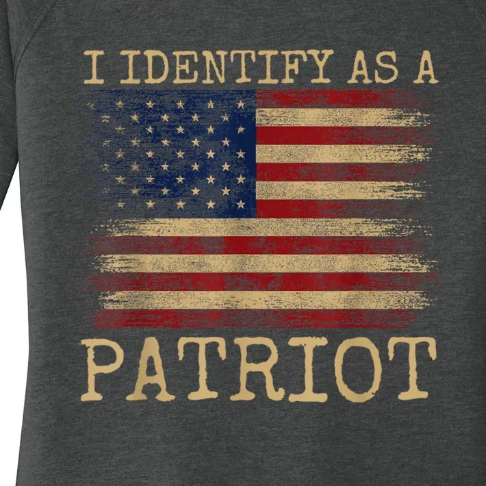 I Identify As A Patriot American Veterans & Patriotism Usa Women's Perfect Tri Tunic Long Sleeve Shirt