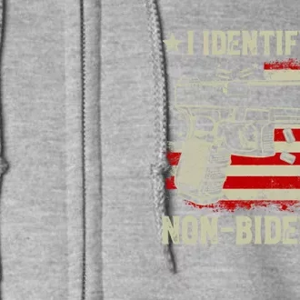 I Identify As Non Bidenary Anti Biden American Flag Full Zip Hoodie