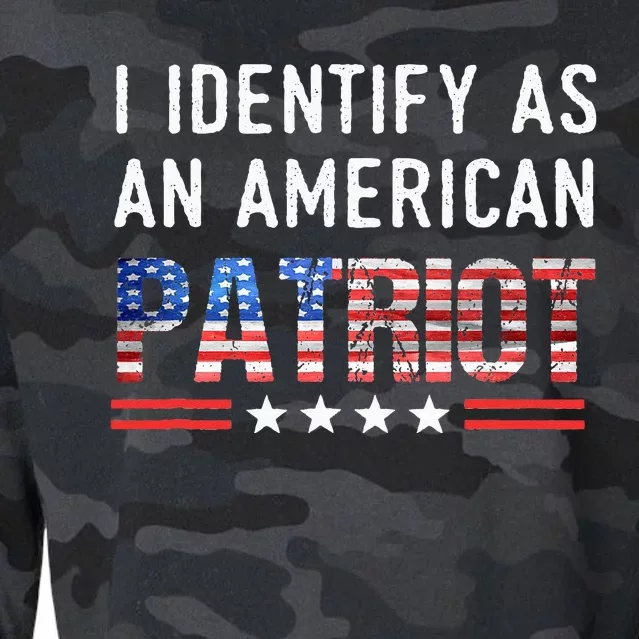 I Identify As An American Patriot Veterans & Patriotism Cropped Pullover Crew