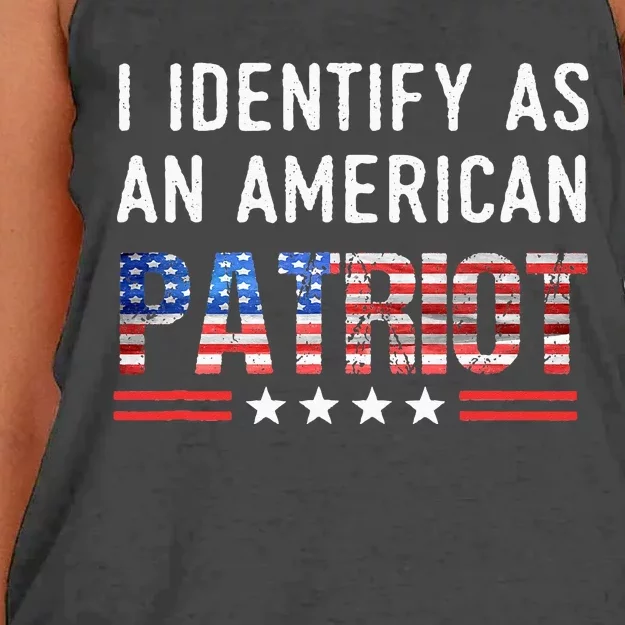 I Identify As An American Patriot Veterans & Patriotism Women's Knotted Racerback Tank