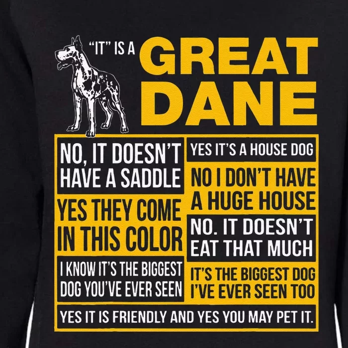 It Is A Great Dane Funny Gift Dog Lover Womens California Wash Sweatshirt