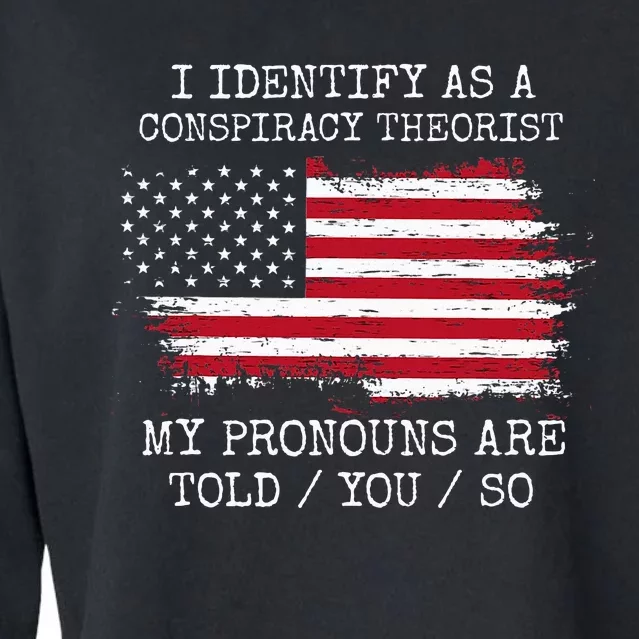 I Identify As A Conspiracy Theorist Pronouns Are Told You So Cropped Pullover Crew