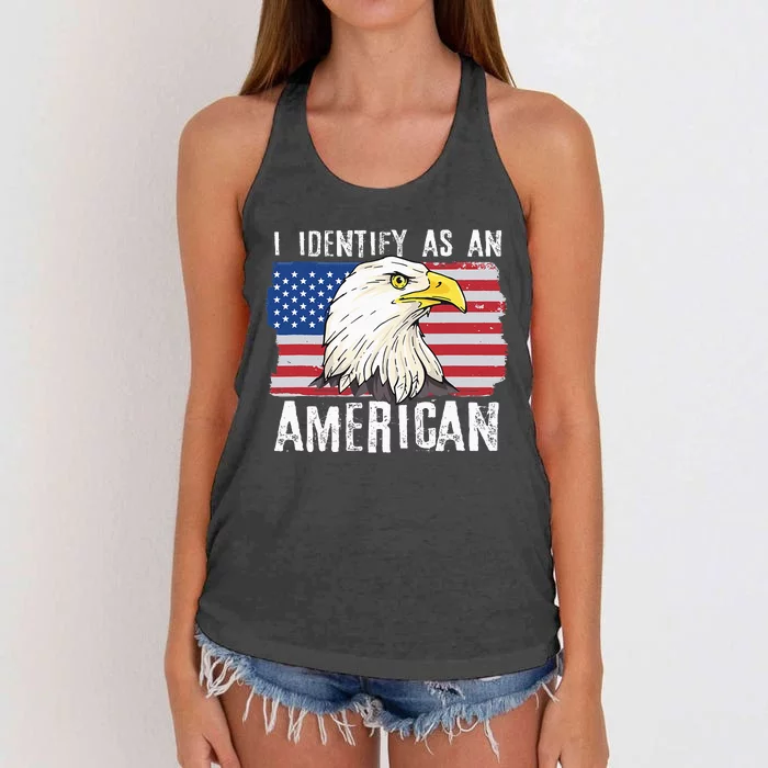 I Identify As An American Proud Us American Women's Knotted Racerback Tank