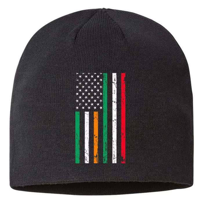 Irish Italian American Flag Ireland Italy USA Pride Heritage 8 1/2in Sustainable Knit Beanie