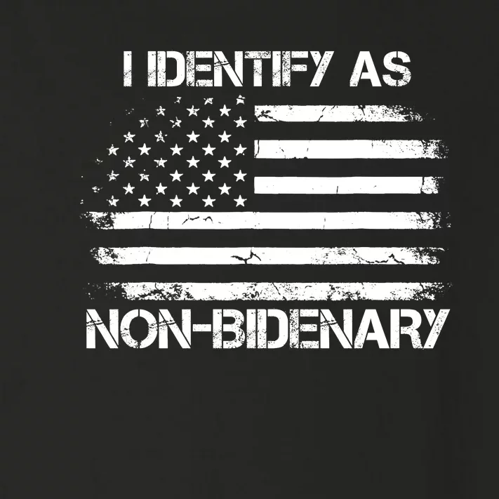 I Identify As Non Bidenary Anti Biden American Us Flag Toddler Long Sleeve Shirt