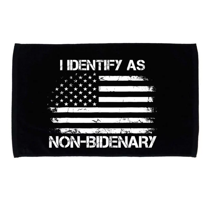 I Identify As Non Bidenary Anti Biden American Us Flag Microfiber Hand Towel