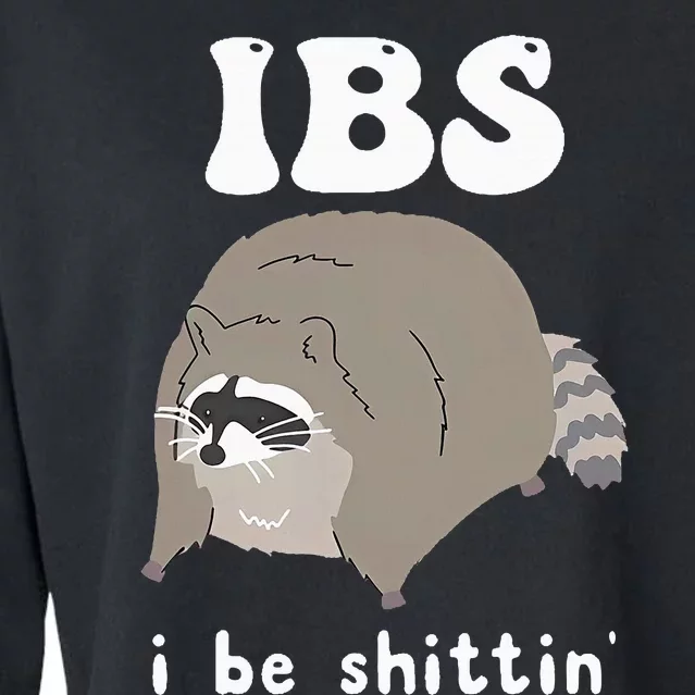 Ibs I Be Shittin Raccoon Funny Cropped Pullover Crew