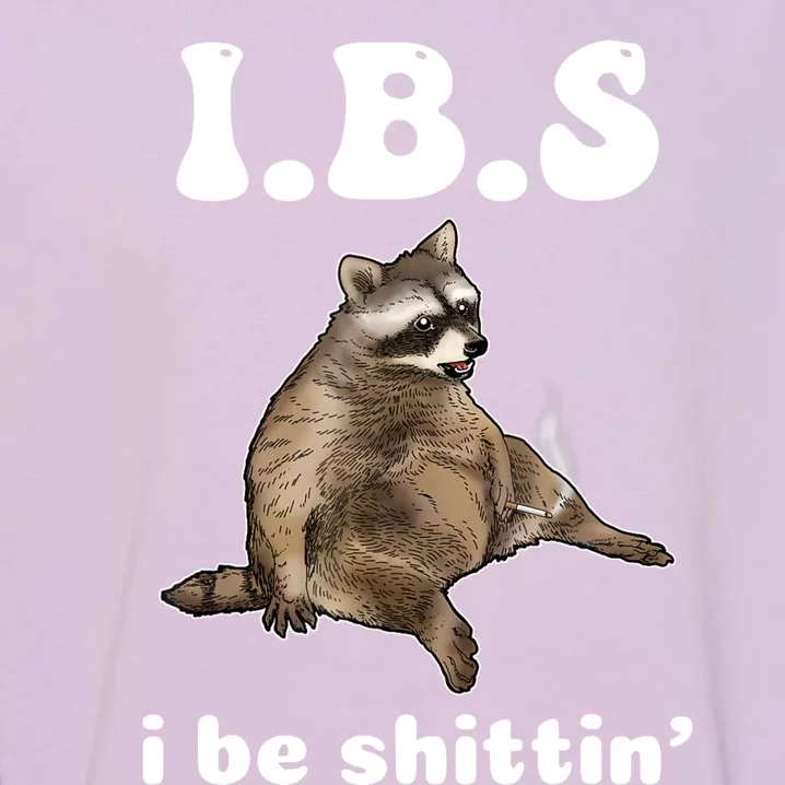 Ibs I Be Shittin Cute Raccoon Funny Garment-Dyed Sweatshirt