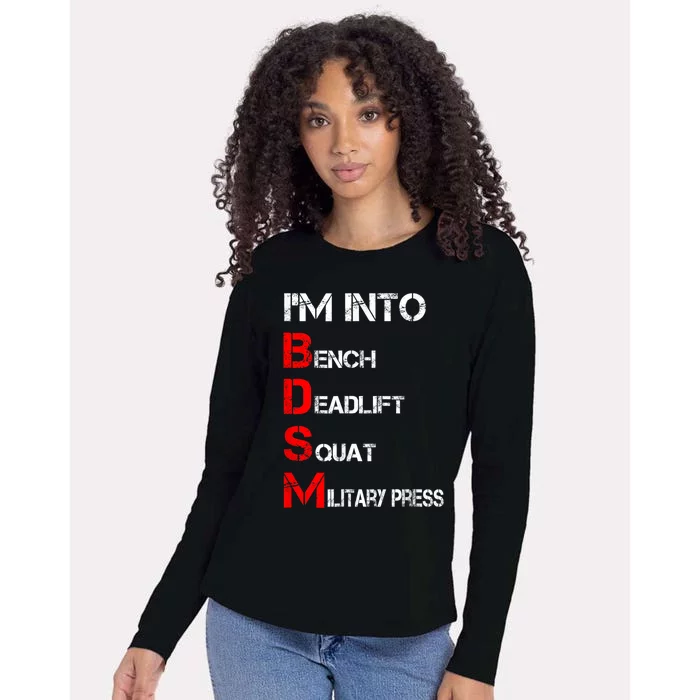 IM Into Bdsm Bench Squat Deadlift Military Press Womens Cotton Relaxed Long Sleeve T-Shirt