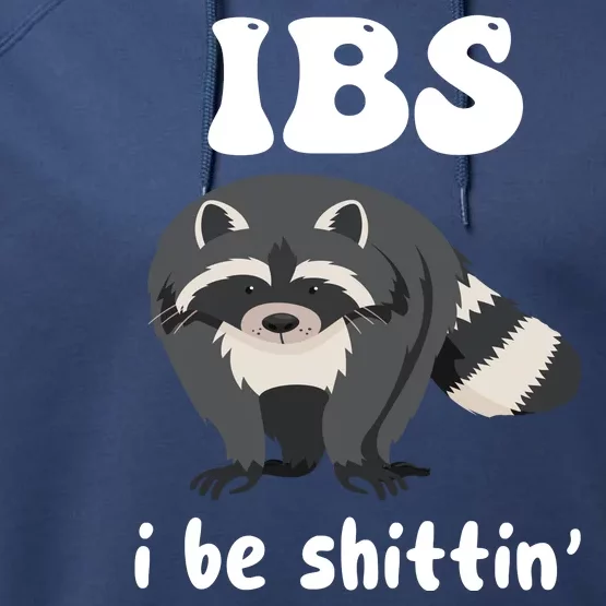 Ibs I Be Shittin Funny Joke Raccoon Performance Fleece Hoodie