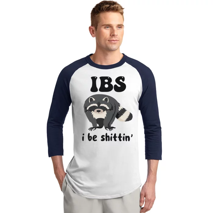 Ibs I Be Shittin Funny Joke Raccoon Baseball Sleeve Shirt