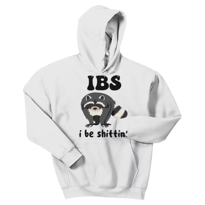 Ibs I Be Shittin Funny Joke Raccoon Kids Hoodie