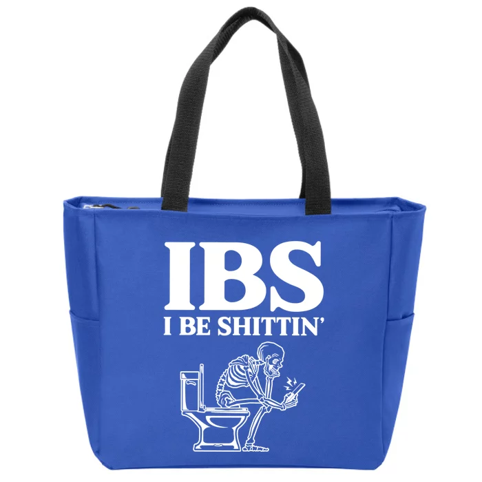 Ibs I Be Shittin Funny Skeleton Zip Tote Bag