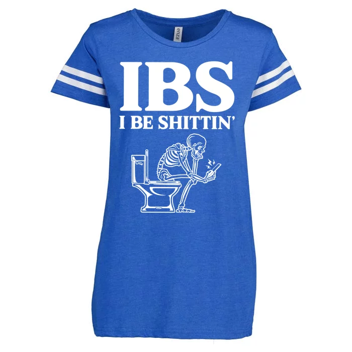 Ibs I Be Shittin Funny Skeleton Enza Ladies Jersey Football T-Shirt