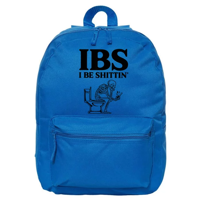 Ibs I Be Shittin Funny Skeleton 16 in Basic Backpack