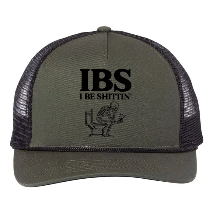 Ibs I Be Shittin Funny Skeleton Retro Rope Trucker Hat Cap