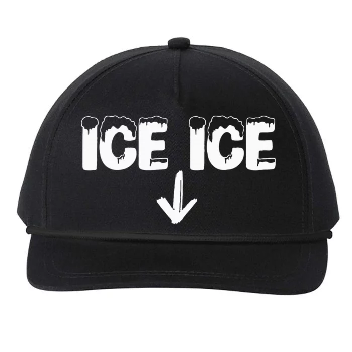 Ice Ice Baby Pregnant New Baby Announcement Snapback Five-Panel Rope Hat